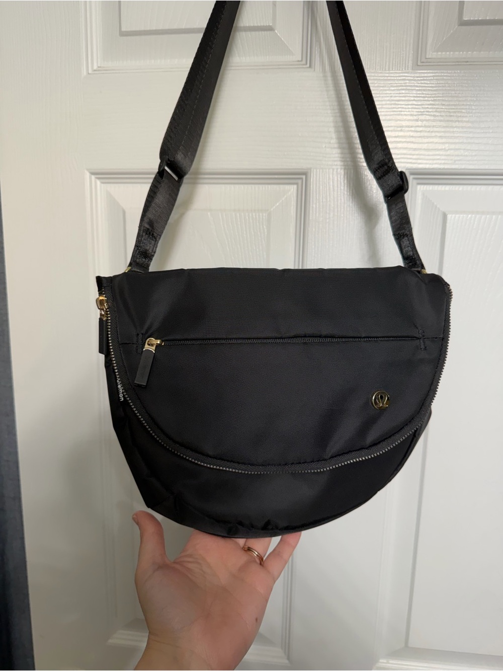 Black Crossbody Messenger Bag - Unbranded